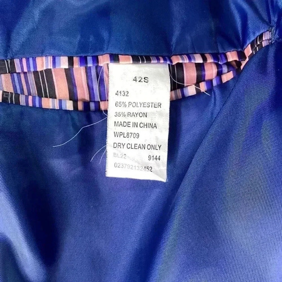 Billy London Sport Coat Blazer Jacket Mens 42S Black Blue Pinstripe Rayon Blend - Picture 11 of 11